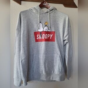 Peanuts Snoopy Woodstock Gray Pullover Hoodie Unisex Mens Womens Size M